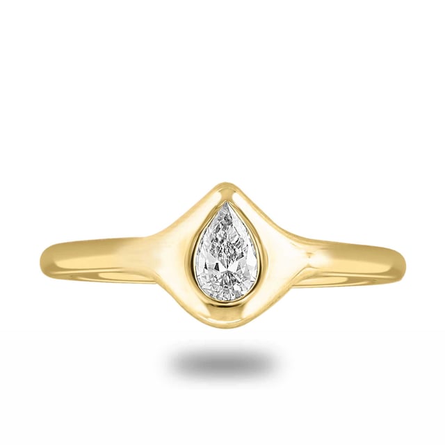 signet pear ring from LEEZANDING