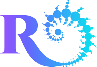 Letter R with swirl of Ezer Commerce logo