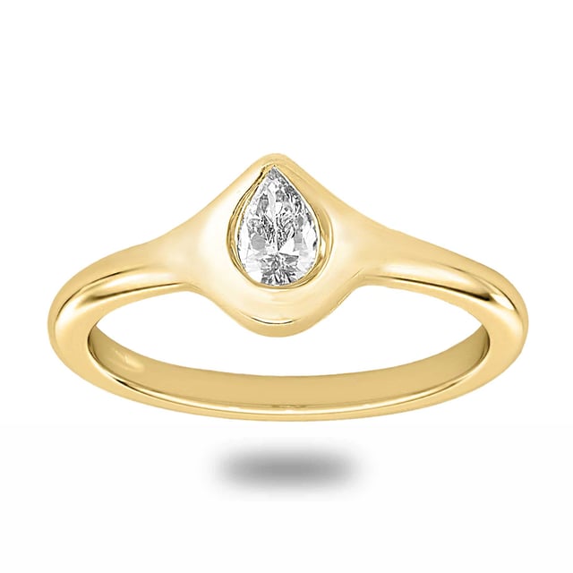 signet pear ring from LEEZANDING