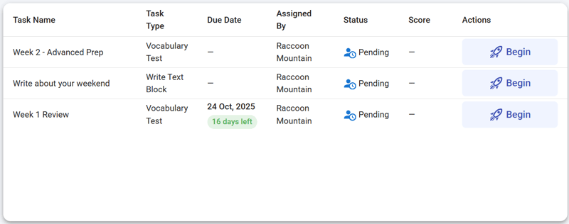 Tutoring Task Screenshot