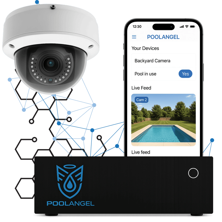 Pool Angel Smart Camera System with Hub and Mobile App