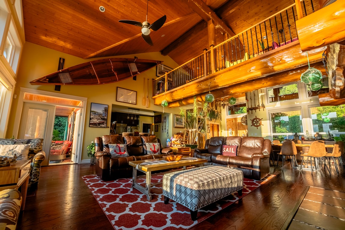 Hallway with wood panelling