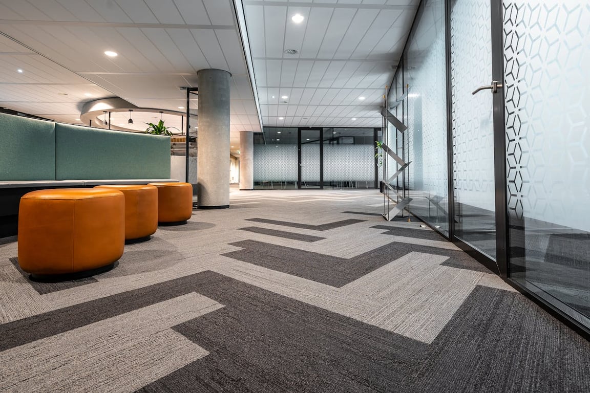 Clean, modern corporate office interior