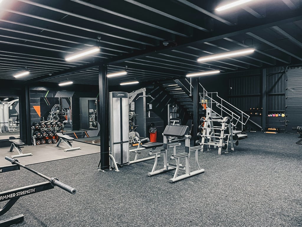 Clean, modern fitness centre interior