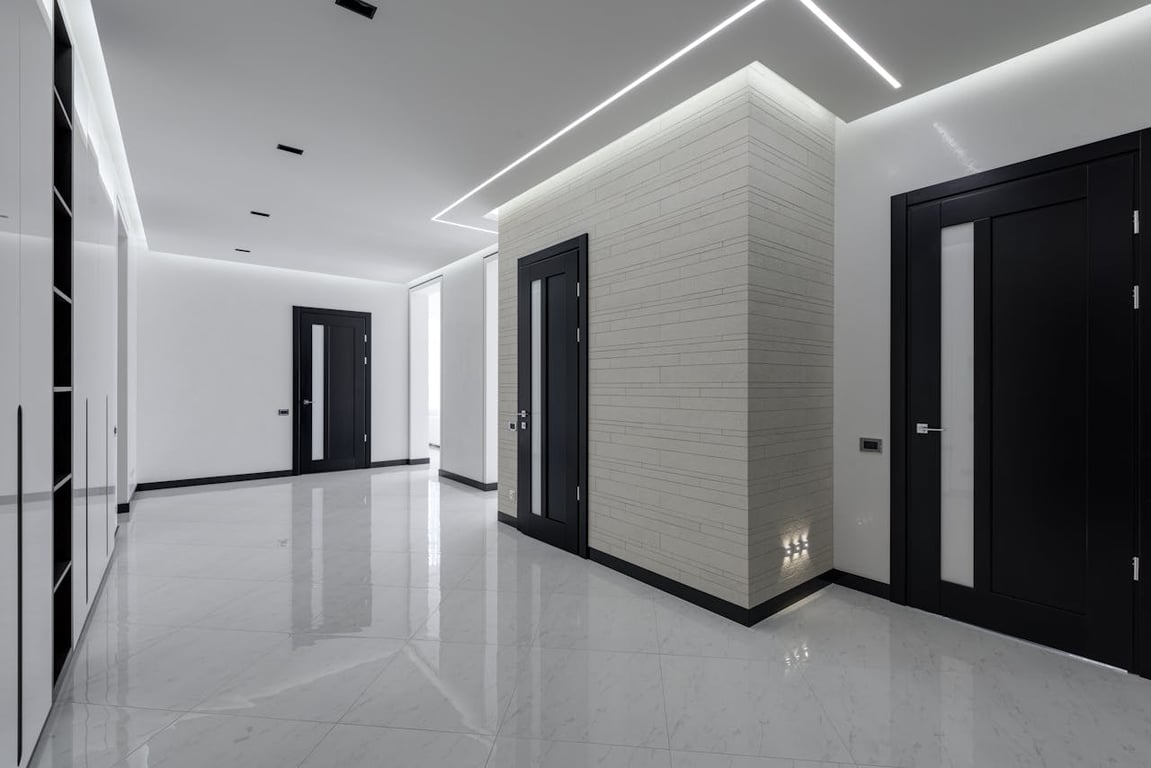Modern residential building lobby