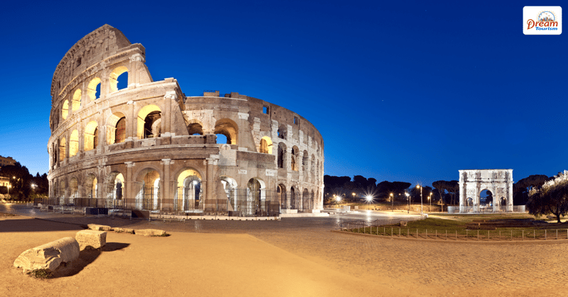 Historical Rome at night