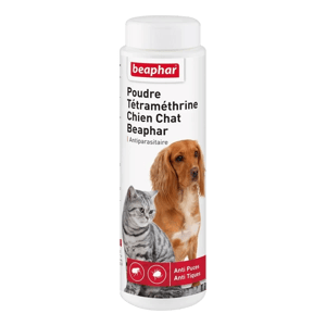 Poudre Tétraméthrine Antiparasitaire pour chien et chat - 150 g - BEAPHAR - Produits-veto.com