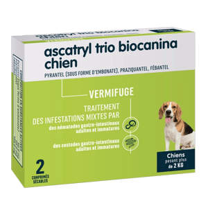 Ascatryl trio - Vermifuge Chien - 2 comprimés - Biocanina - Produits-veto.com