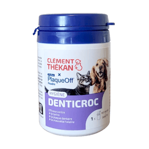 Denticroc PlaqueOff - Tartre et plaque dentaire du chien et du chat - Poudre 40 g - Clément Thékan - Produits-veto.com