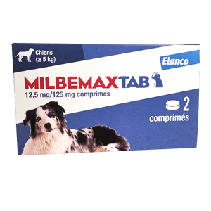 Milbemax tab - Vermifuge pour chien - 2 comprimés - Elanco - Produits-veto.com