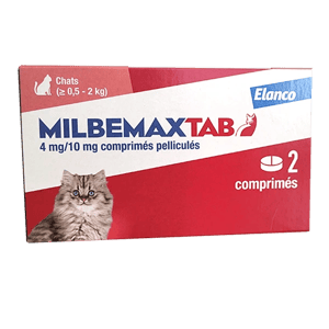 Milbemax tab chaton - vermifuge petit chat et chaton - 2 comprimés - Elanco - Produits-veto.com