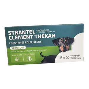Strantel Chien - infestations mixtes vers - vermifuge - 2 comprimés - Clément Thékan - Produits-veto.com