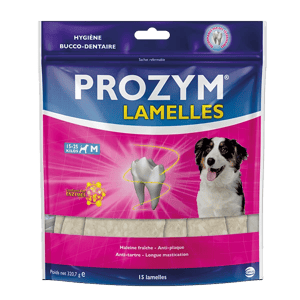 Prozym Lamelles - Plaque, Odeurs et tartre -chien M de 15 à 25 kg - 15 lamelles - CEVA - Produits-veto.com