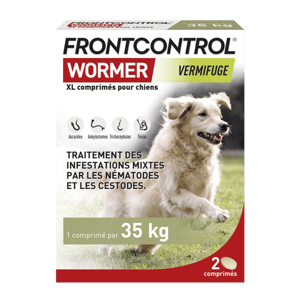 FrontControl Wormer XL - vermifuge pour chien - 2 comprimés - Chien - 35 kg - Boehringer Ingelheim - Produits-veto.com