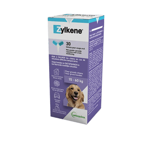 Zylkene - 450 mg - Anti stress - Chien 15 à 60kg - 30 comprimes - VETOQUINOL - Produits-veto.com