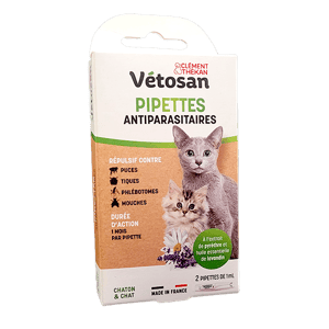 Pipettes antiparasitaire - Chat - 2 pipettes - Clément Thékan - Produits-veto.com