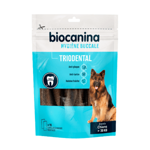 Triodental - Hygiène bucco-dentaire - Grands chiens - > 30 kg - 15 lamelles - BIOCANINA - Produits-veto.com