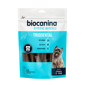Triodental - Hygiène bucco-dentaire - Petits chiens - 5 à 10 kg - 15 lamelles - BIOCANINA - Produits-veto.com