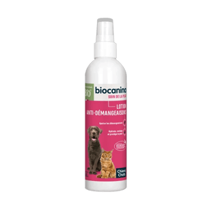 Lotion anti-démangeaisons pour chien et chat - 240 ml - Biocanina - Produits-veto.com