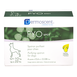 Pyospot - spot-on - Chiens 0 à 10kg - Soin purifiant - 4 x 0,6 ml - DERMOSCENT - Produits-veto.com