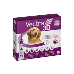 Vectra 3d - Puces, tiques et insectes - Chien - L - de 25 à 40 kg - 3 pipettes - CEVA - Produits-veto.com