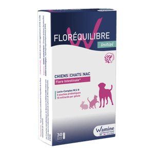 Floréquilibre initial - Flore intestinale - Probiotiques - 36 gélules - chiens, chats et NAC - WAMINE - Produits-veto.com