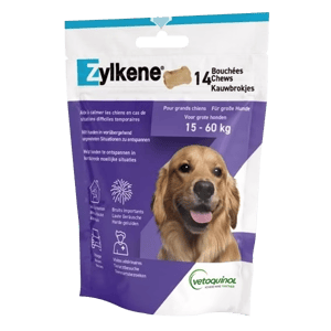 Zylkene Chew - Anxiété - 15 à 60 kg - 450 mg - 14 bouchées - Chien - VETOQUINOL - Produits-veto.com