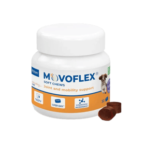Movoflex - Articulations et mobilité - M - de 15 à 35 kg - 30 bouchées de 4 g - Chien - VIRBAC - Produits-veto.com