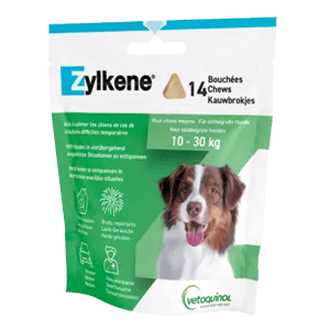 Zylkene Chew - Anxiété - 10 à 30 kg - 225 mg - 14 bouchées - Chien - VETOQUINOL - Produits-veto.com