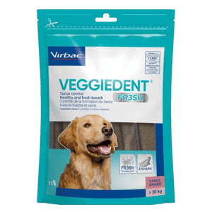 VeggieDent Fresh - Tartre et haleine - L - Plus de 30 kg - 15 lamelles - Chien - VIRBAC - Produits-veto.com