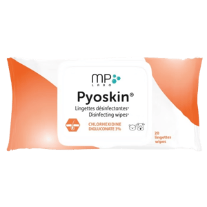 Pyoskin - Lingettes désinfectantes - 20 lingettes - Chien et chat - MP LABO - Produits-veto.com