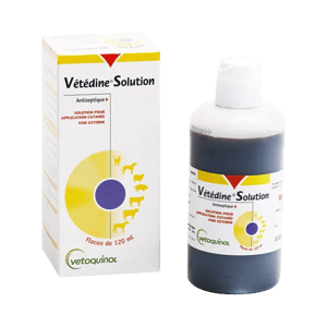 Vétédine Solution - Antiseptique et antifongique - 120 ml - Vetoquinol - Produits-veto.com