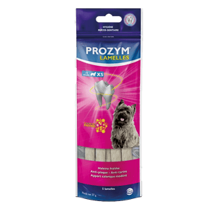 Prozym Lamelles - Plaque, Odeurs et tartre -chien moins de 5 kg - 5 lamelles - CEVA - Produits-veto.com