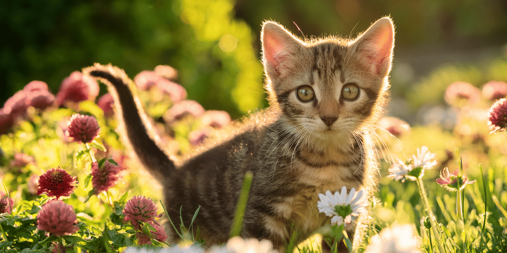 Imagem de um gato ao ar livre para o artigo "Qual é o vermífugo mais eficaz para um gato?" sobre vermifugação de gatos.