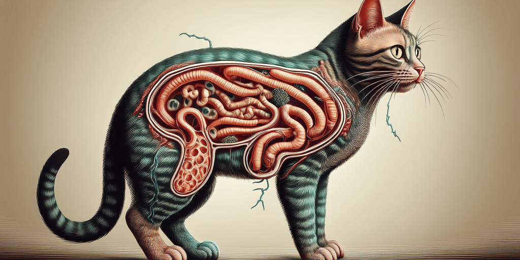 Imagem de um gato com vermes e parasitas internos para o artigo Quais são os efeitos de um vermífugo para gatos? sobre vermifugação em gatos.