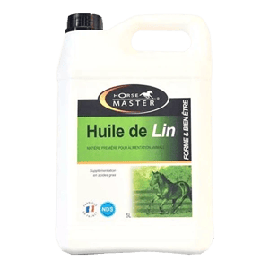 Huile de lin - transit, poils, peau - acides gras - Cheval - 5L - Horse Master - Produits-veto.com