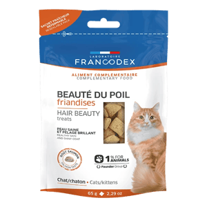 Friandises - Beauté du poil du Chat et du Chaton - Saumon - 65 g - FRANCODEX - Produits-veto.com