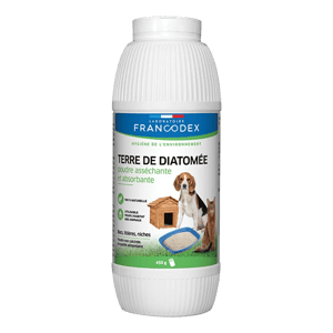 Terre de diatomée - Poudre asséchante et absorbante - Habitat - 450 g - FRANCODEX - Produits-veto.com