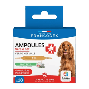 Ampoules Vers O Net - Confort intestinal du Chien - 18 ampoules - FRANCODEX - Produits-veto.com