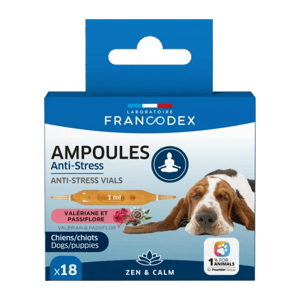 Ampoules - Anti-stress du Chien - 18 ampoules - FRANCODEX - Produits-veto.com