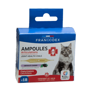 Ampoules pour articulations du Chat - 18 ampoules - FRANCODEX - Produits-veto.com