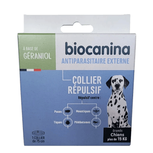 Collier Répulsif - Antiparasitaire externe pour Chien - 75 cm - Puces et tiques - Biocanina - Produits-veto.com