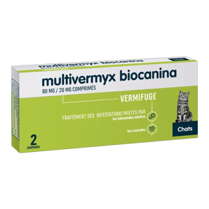 Multivermyx - Vermifuge pour chat - 2 comprimés - BIOCANINA - Produits-veto.com