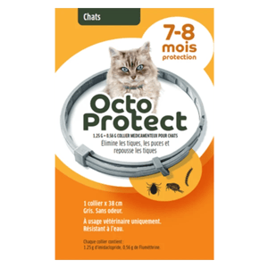 OctoProtect - 1,25 g + 0,56 g - Collier antiparasitaire chat - 38 cm - ELANCO - Produits-veto.com
