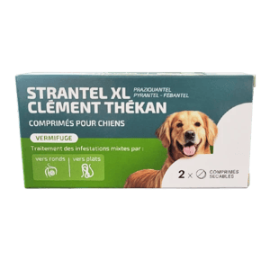Strantel XL Chien - Infestations mixtes vers - Vermifuge - 2 comprimés - Clément Thékan - Produits-veto.com