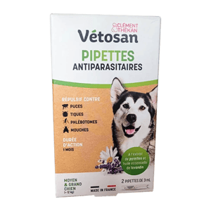 Vétosan - Pipettes antiparasitaires - Grand Chien - Clément Thékan - Produits-veto.com