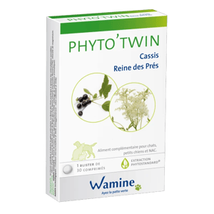 Phyto'twin Cassis et reine des près - fonction articulaire du chien, chat, NAC - 30 comprimés - WAMINE - Produits-veto.com