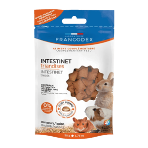 Friandises Intestinet - Troubles digestifs du lapin et des rongeurs - 50 g - FRANCODEX - Produits-veto.com