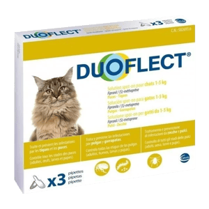Duoflect - Puces et tiques du chat - 1 à 5 kg - 3 pipettes - CEVA - Produits-veto.com