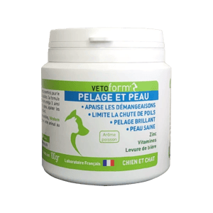 Pelage et peau - Chute de poils du chien et du chat - Dermite - 100 g - VETOFORM - Produits-veto.com